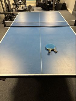 Ping pong table top, spa test supplies and chemicals