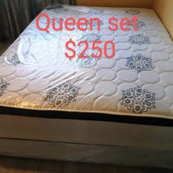 $250 Brand New Queen Mattress And Boxspring.  Free Delivery Same-day 