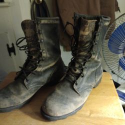 vintage leather army boots circa 1996