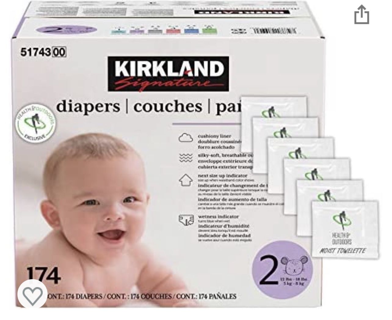 Kirkland SZ 2 DIAPERS + Pampers SZ 2 DIAPERS