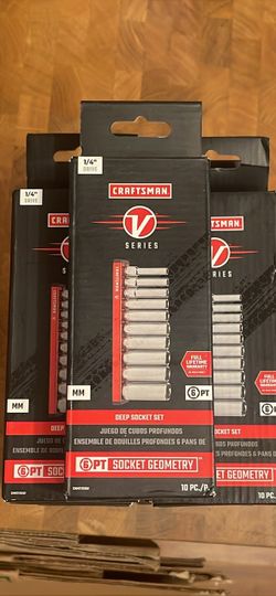 Lot of 32 - craftsman ¼ inch deep socket set, metric