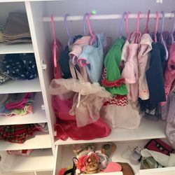 Our Generation White Doll Wardrobe Closet w/ Clothes & Accessories