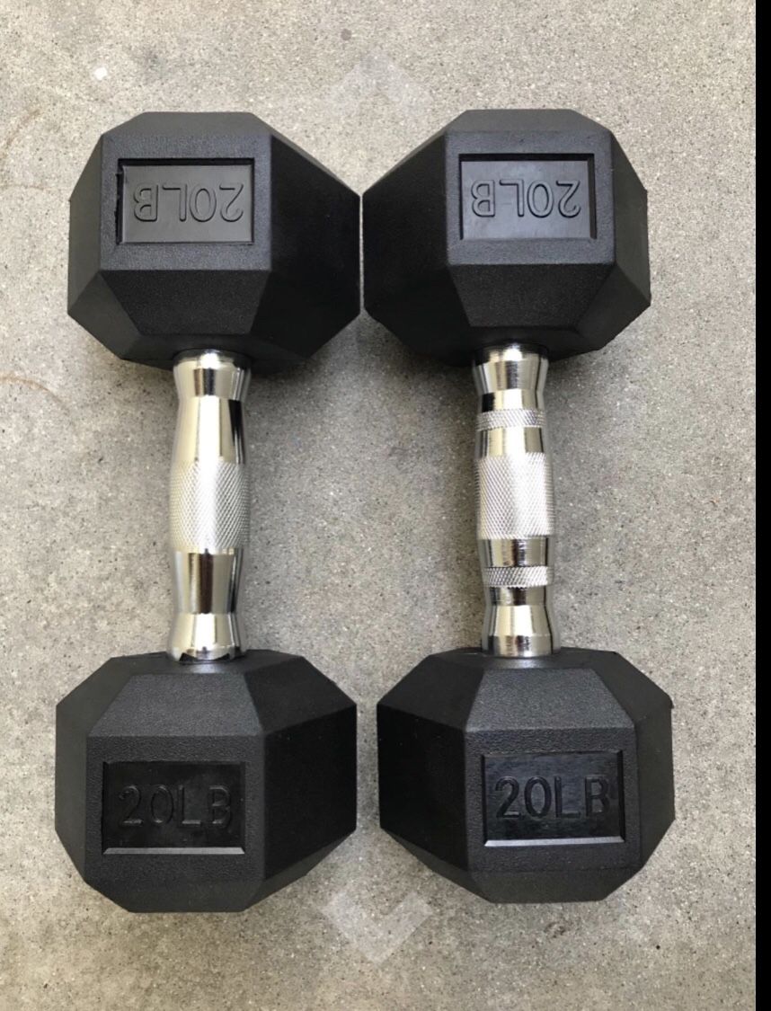 Rubber Dumbells 20lbs (40lbs together)