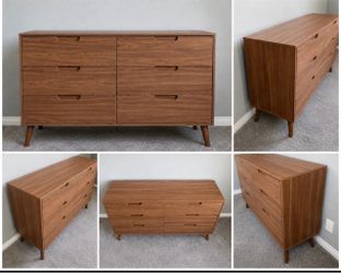 Mid-Century Modern Style 6-Drawer Dresser