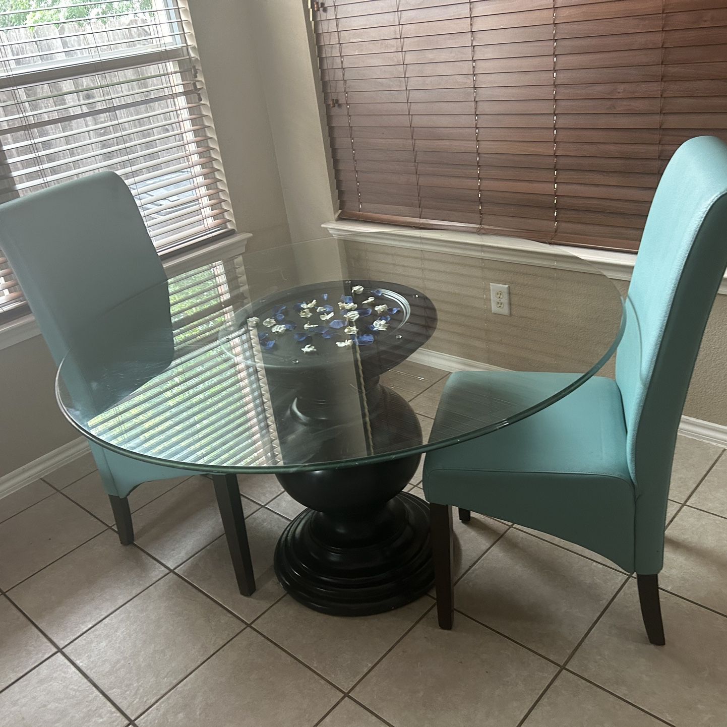 Glass Kitchen Table And 2 Chairs