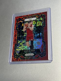 2023-24 Panini Prizm Choice Red Prizm /88 Nikola Jovic #121 Miami Heat
