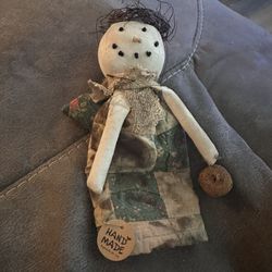 Rustic tea stained snowman angel 