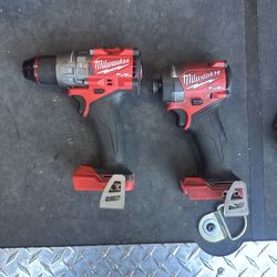 Milwaukee FUEL impact and drill set used