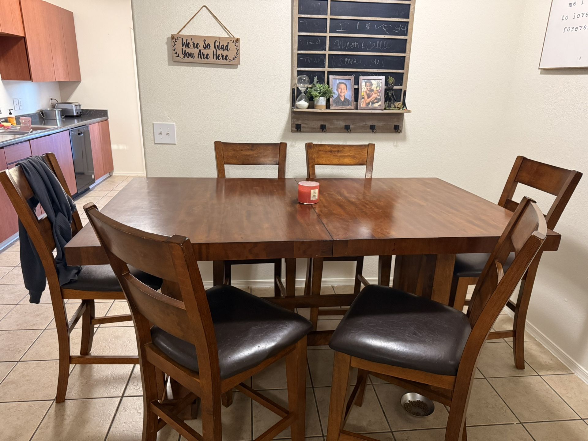 Solid Wood Dining Table With 8 Chairs