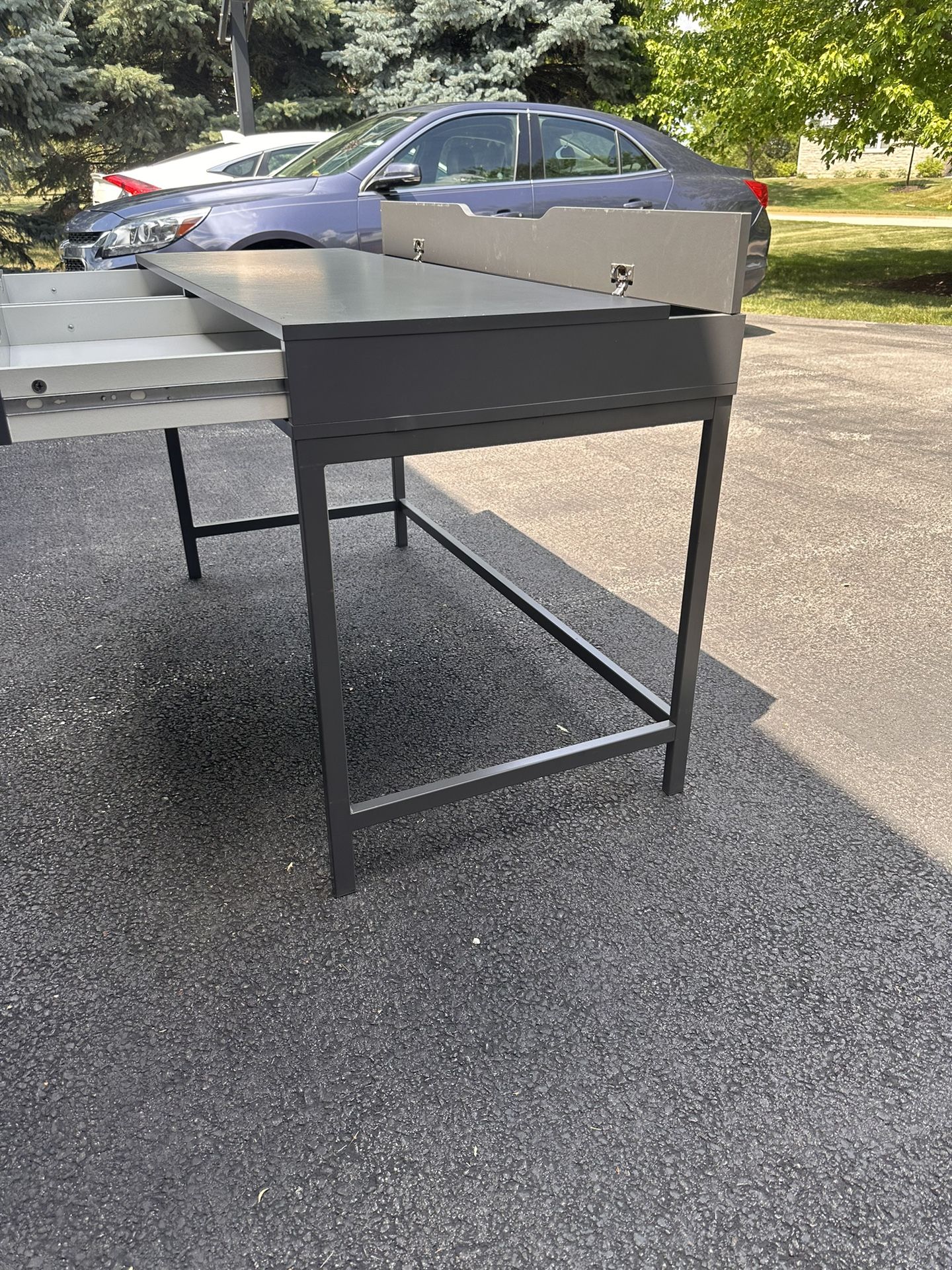 Grey Desk Perfect For College Students