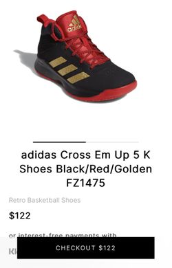 Adidas boys black/Red/Gold cross em up retro basketball shoes size 2.5 for  Sale in San Bernardino, CA - OfferUp