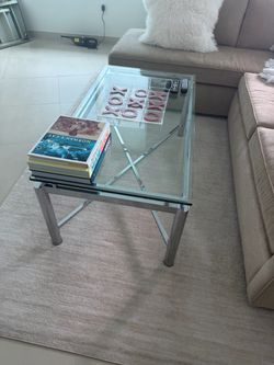Glass coffee table