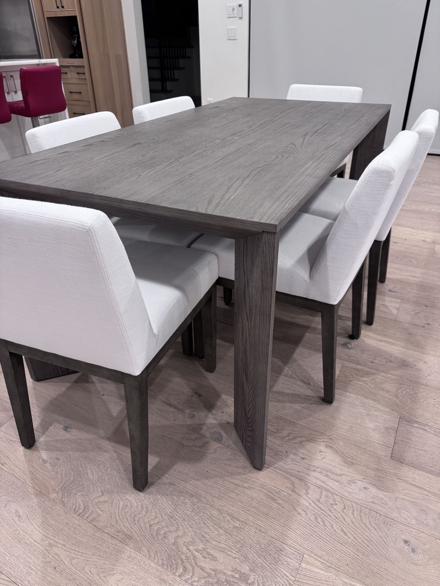 Arles Rectangular Dining Table and Six (6) Morgan Fabric Side Chairs