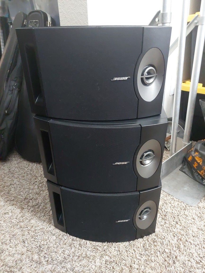 3 Bose 201 Series V 2 Piece Left Right Direct Reflecting Black Bookshelf Speakers