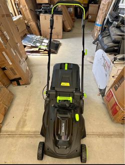 40V 17 Inch Electric Lawn Mower Cordless, Brushless Motor, 6-Position Height Adjustment, 2-in-1 Bagg