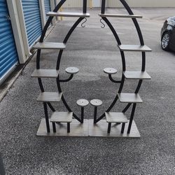 Pair Of Moon Curve Design Plant Stands