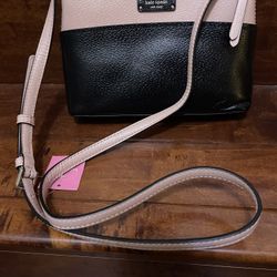 NWT Kate Spade New York Jeanne Crossbody top-zip Bag Black & Warm pink Vellum