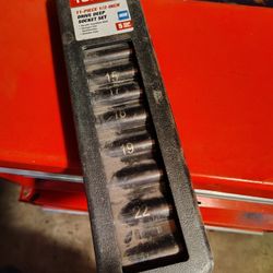Hyper Tough 11-Piece 1/2" Drive 6-Point Deep Impact SAE Socket Set