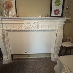 Old fireplace mantle/headboard