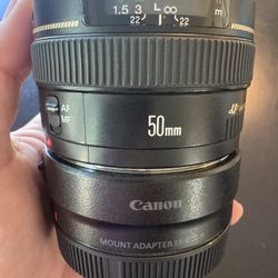 Canon EF 50mm 1.4 W/ Rf Adapter 