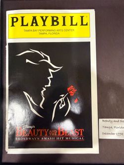 Disney “Beauty & The Beast “Broadway Smash Hit Musical framed program