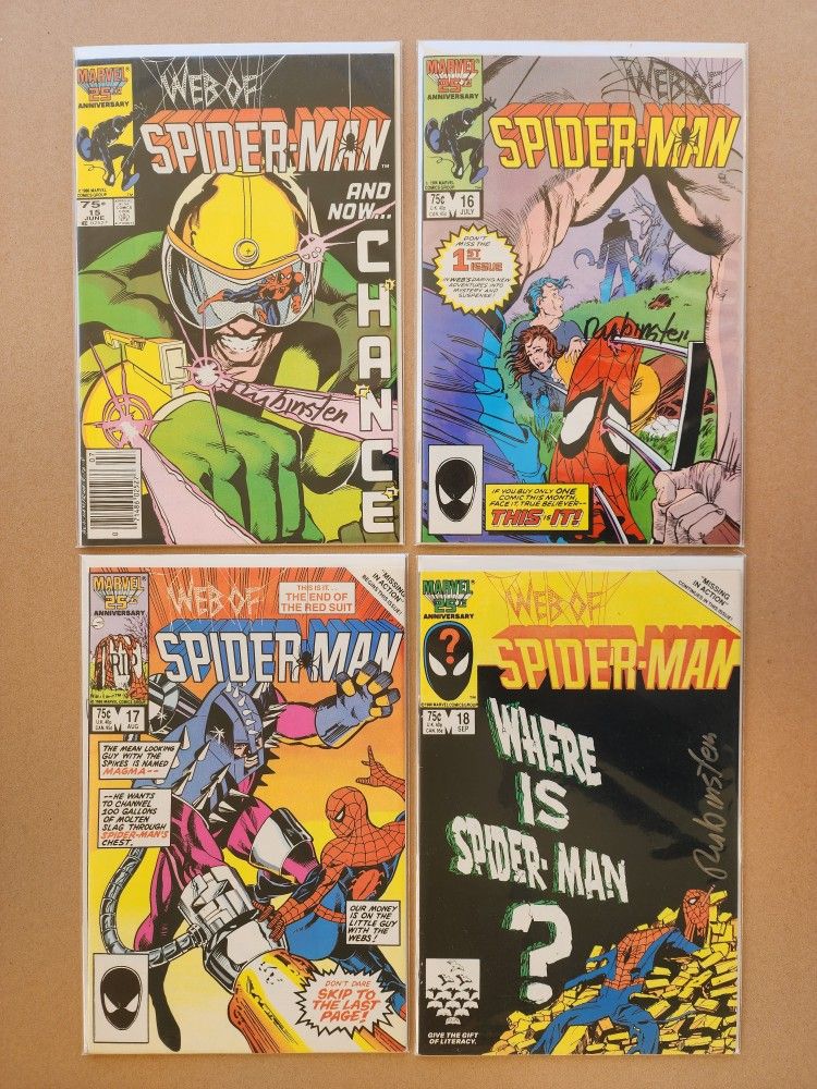 Web of Spider-Man 15, 16, 17, 18 vol 1 (1985 series)