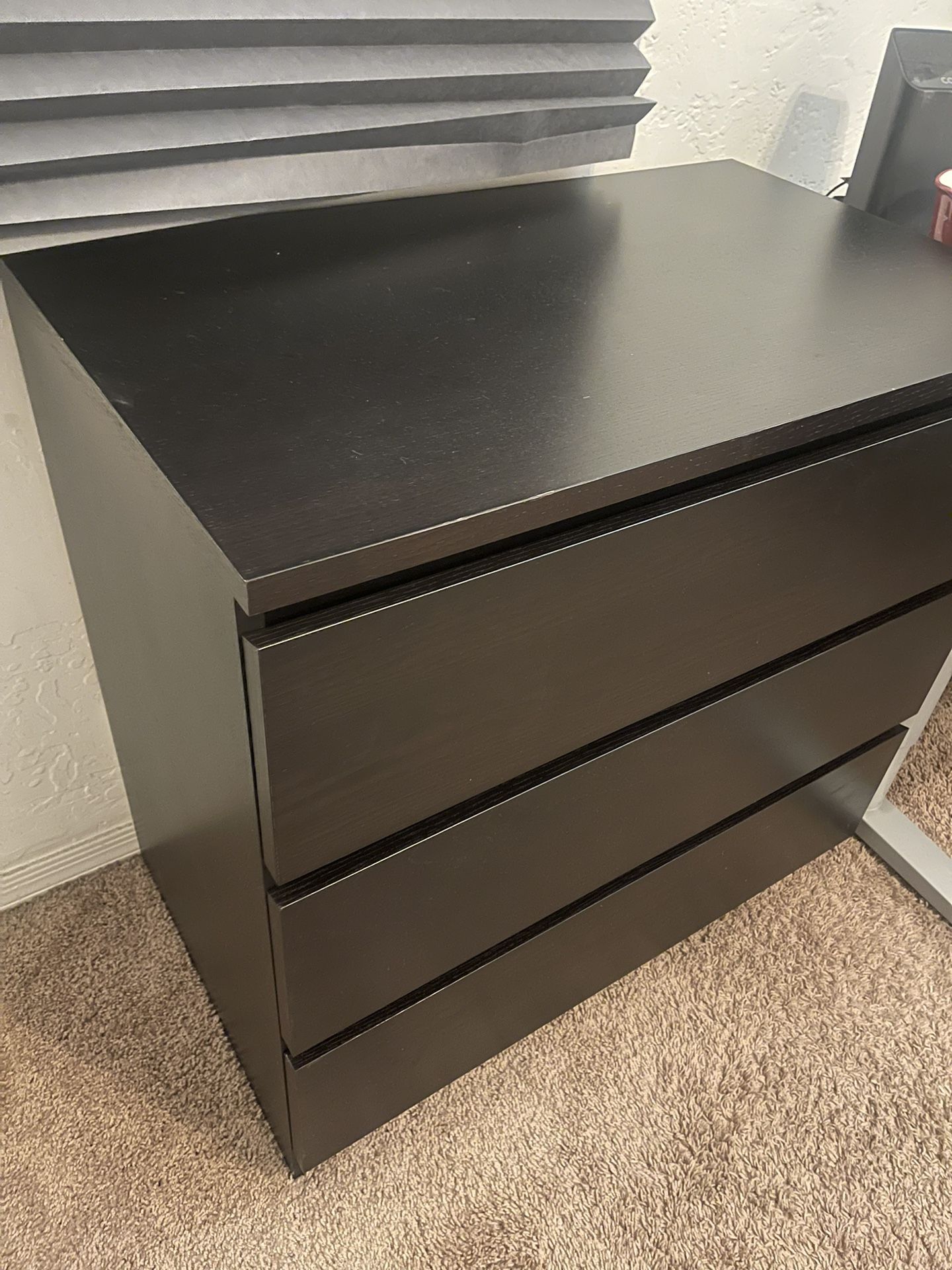 ikea malm 3 drawer dresser black brown Dresser, Drawers, Chest for Sale in Phoenix, AZ drop waist