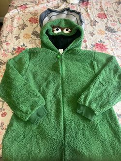 Adult Oscar the Grouch Jumpsuit Costume - Sesame Street
