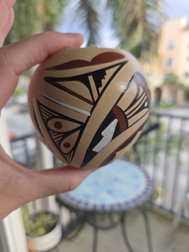 Native American Pottery Bud Vase Or Seed Bowl