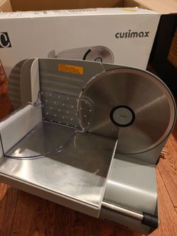 Meat Slicer, CUSIMAX Electric Deli Food Slicer with 7.5'Removable Stainless Steel Blades and Pusher, Cheese Fruit Vegetable Bread Cutter, Adjustable K