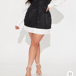 Formal Dress Black With White 