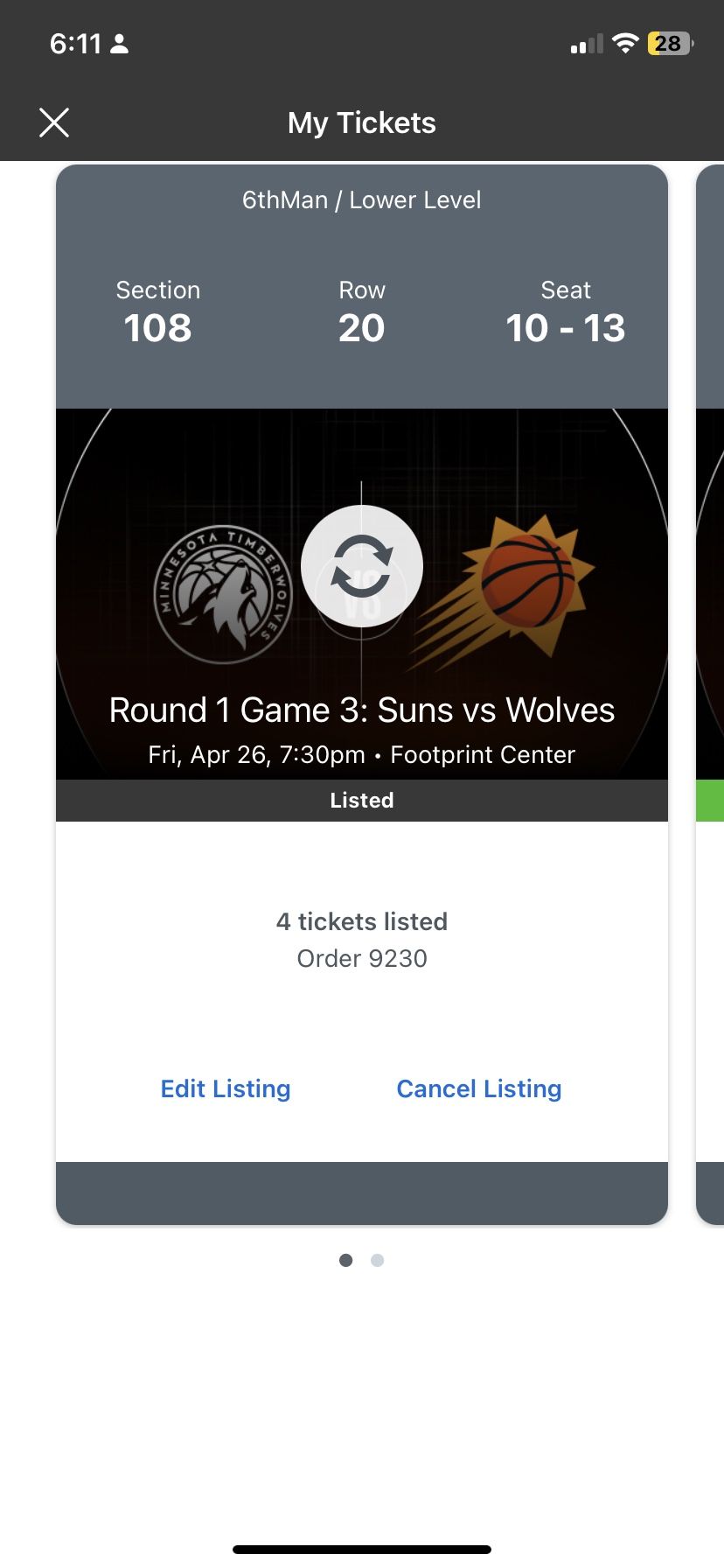 Phoenix Suns Vs Minnesota Timberwolves Playoff Tickets TONIGHT