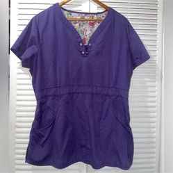 Koi By Kathy Peterson Healthcare Scrub Top Size XL Women’s Purple 