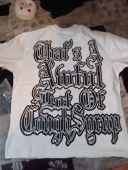 White Graphic T-Shirt Cough Syrup Print
