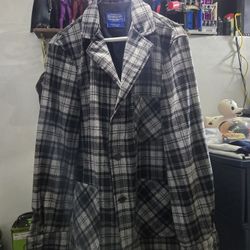 Sir Pendleton Wool Coat Flannel Sz Large Fitted 