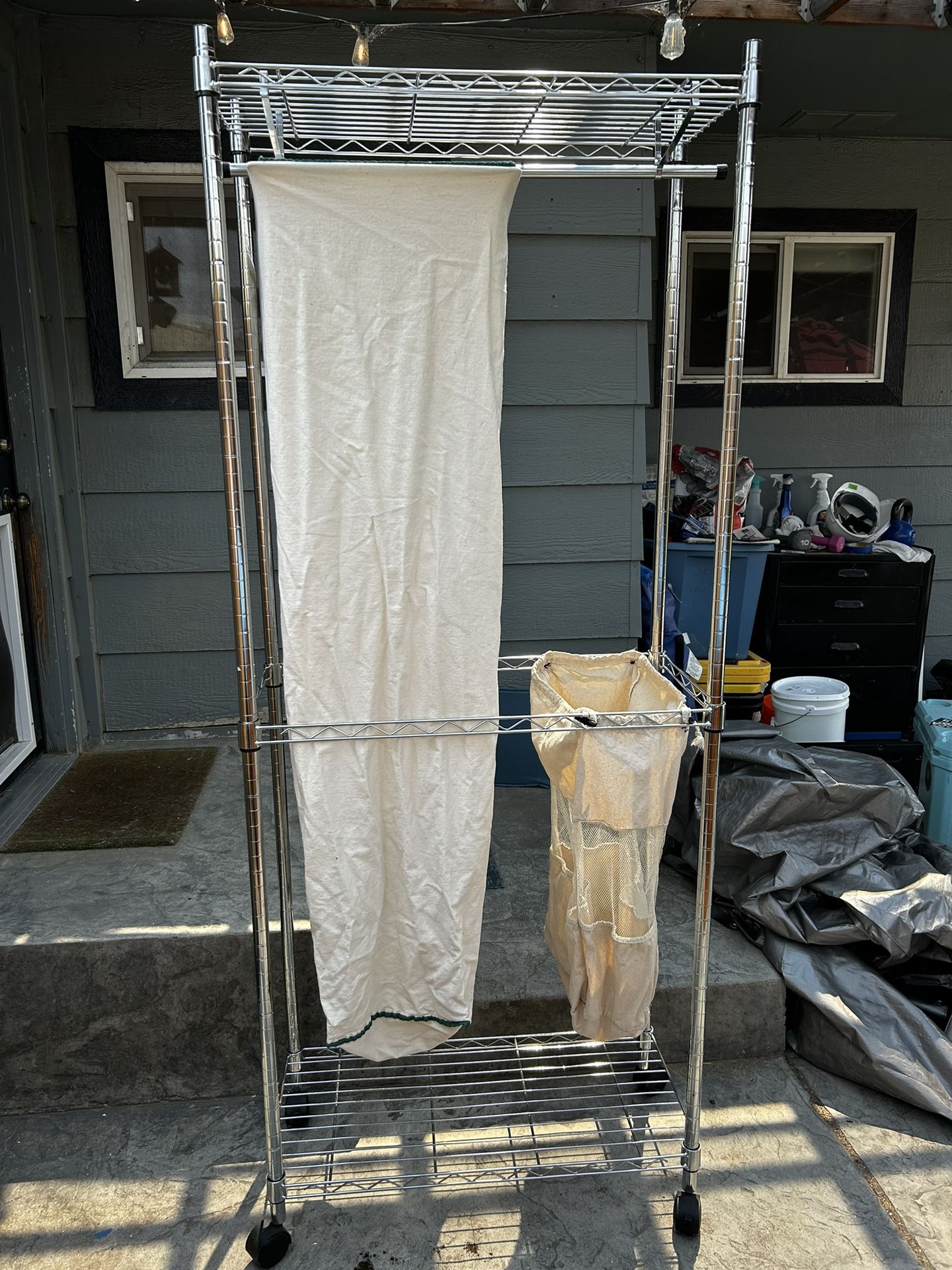 Wardrobe + Hamper On Wheels