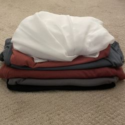 Maternity Clothes Bundle. Brand New White Maternity Photo Shoot Gown. Used Maternity Clothes. Shirts, Dresses And Swimsuit. All Size Large