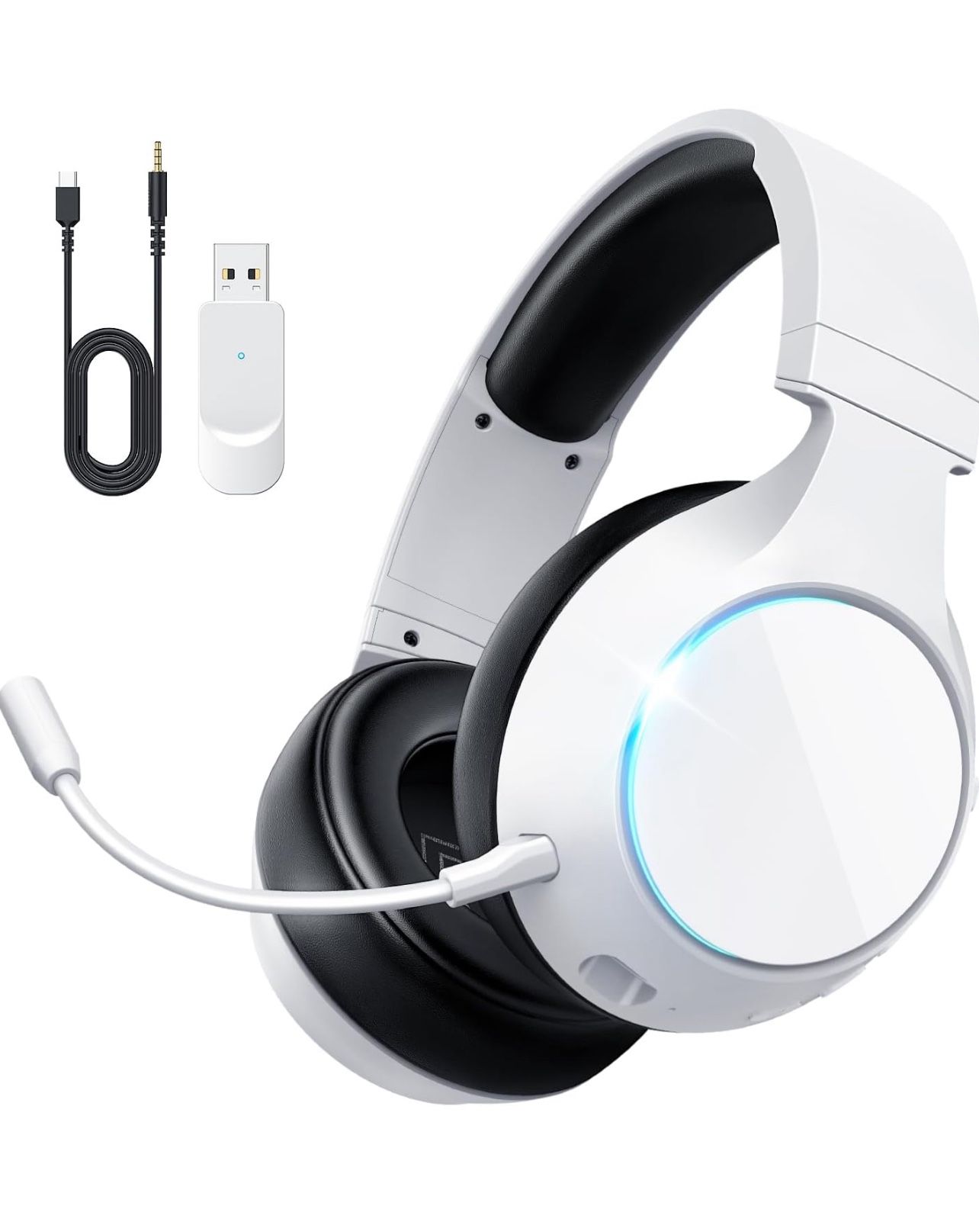 Brsndnew TA4000 2.4GHz/Bluetooth 5.3 Wireless Gaming Headset for PC, PS5, PS4 – Over-Ear Headphones with ENC Mic, 60H Playtime, 3.5mm Wired Mode, Comp