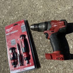 Milwaukee  Hammer Drill And Multi Bit Screwdriver Set