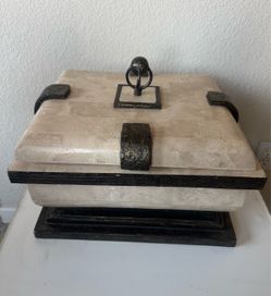 Decorative Tessellated Stone Lidded Box