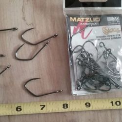 Matzuo 3/0 Sickle Siwash Open-eye Replacement Fishing Hooks For Jigs ,lures