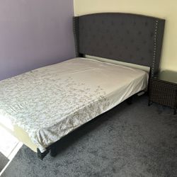 Free Queen size headboard, Bed Frame And Box Spring.