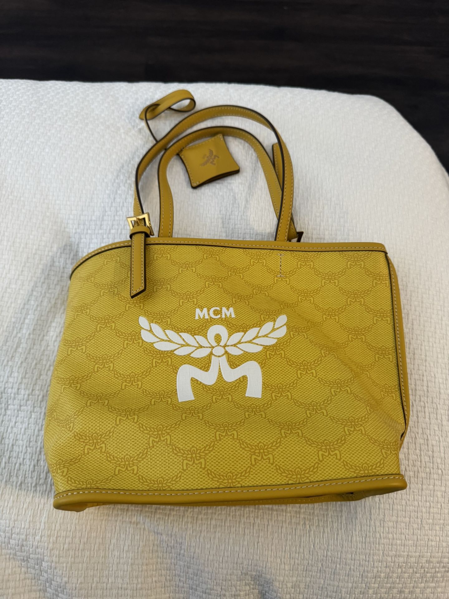Authentic mcm Mini Yellow Tote 