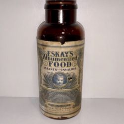 Antique Ground Lip Eskays Albumenized Food Jar Smith French Kline Amber Bottle