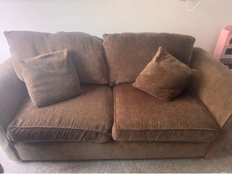 Brown and tan sofa