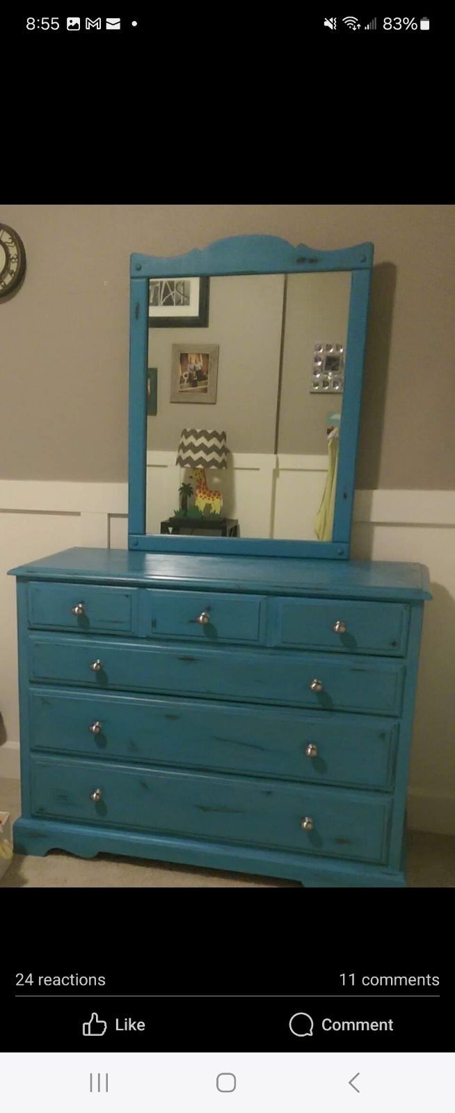Dresser With Mirror (Restored Antique)