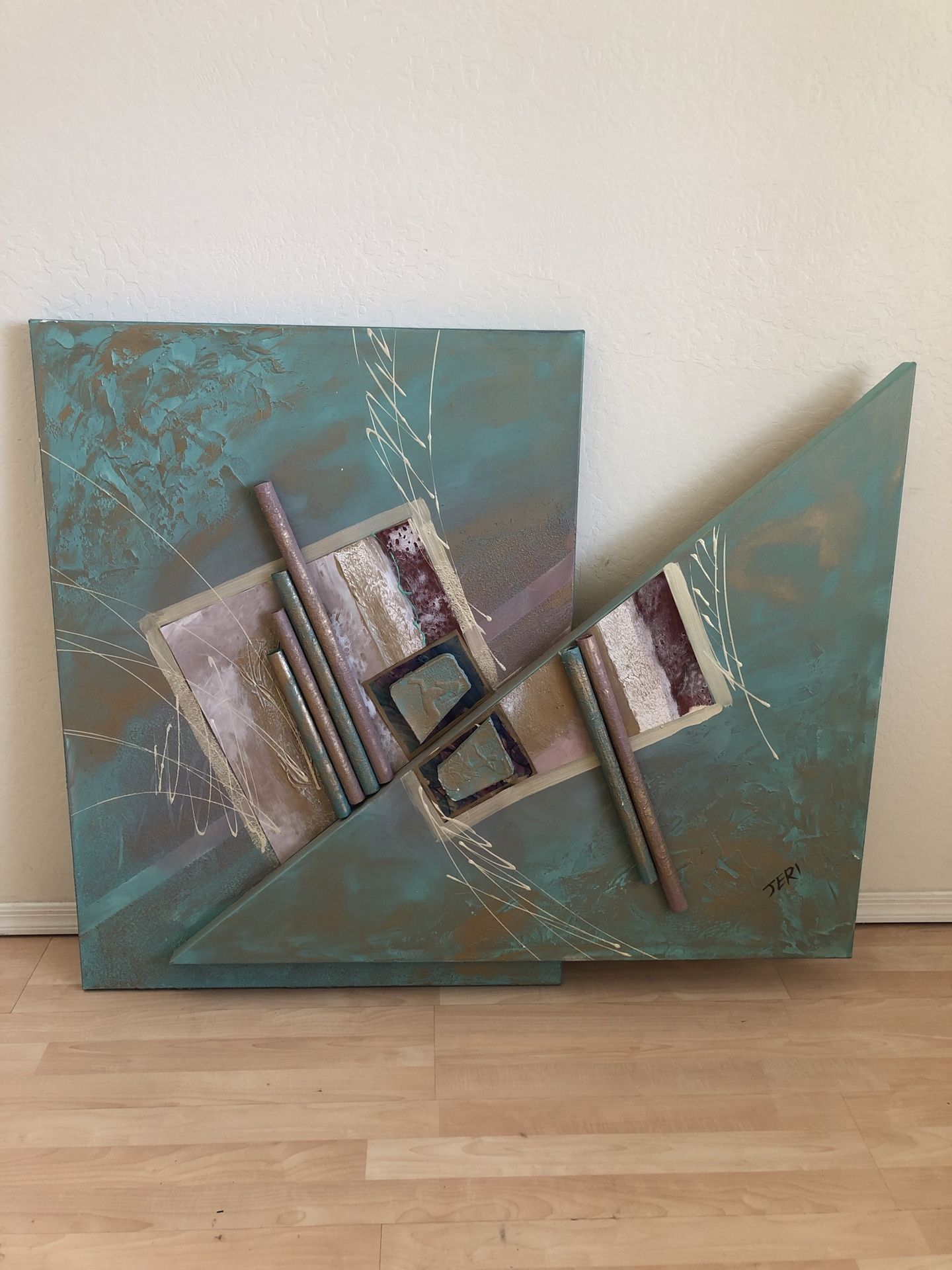 Mid Century Modern Oil Canvas Jeri Ledbetter