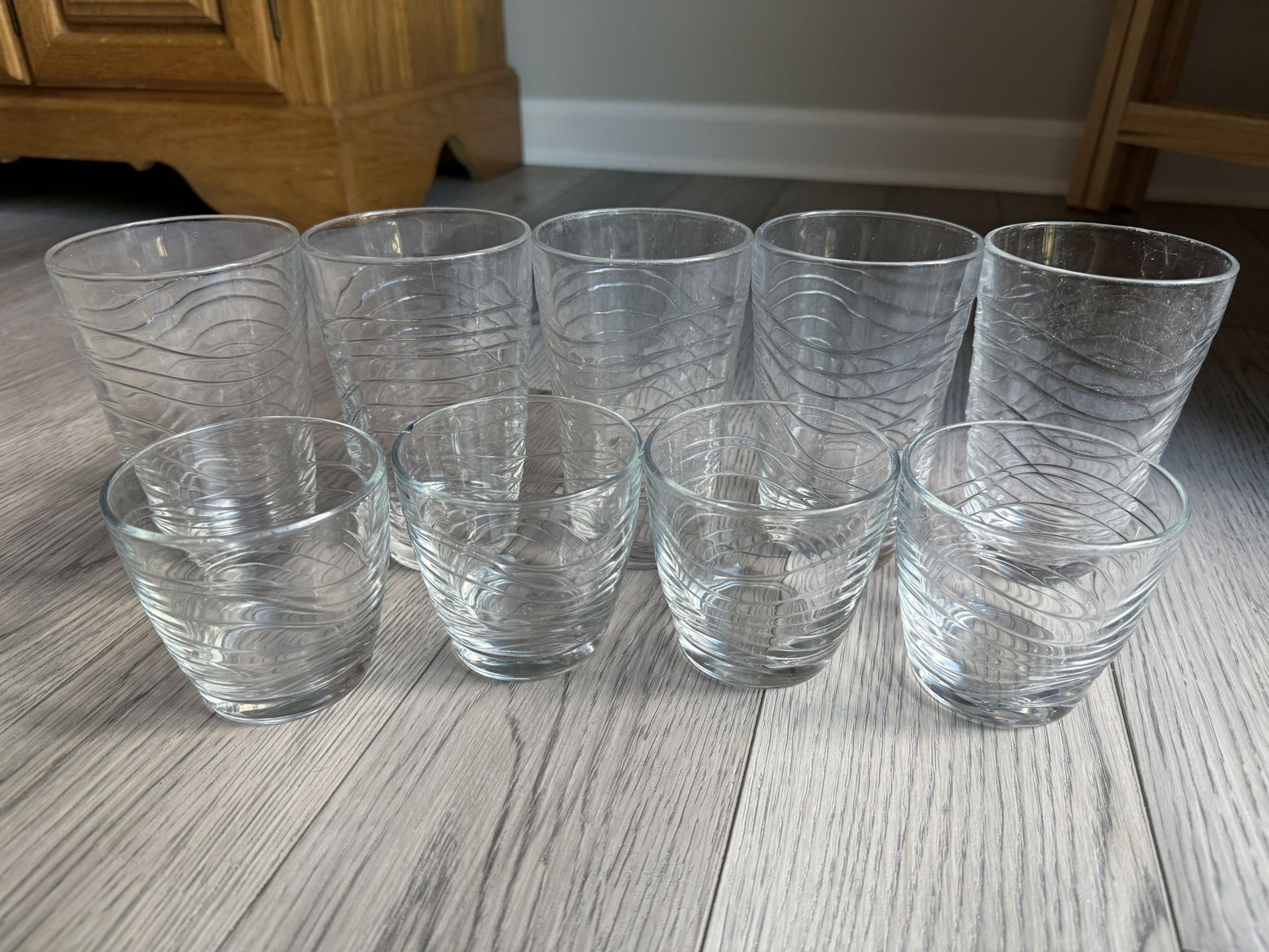 Set Of 9 Drinking Glasses