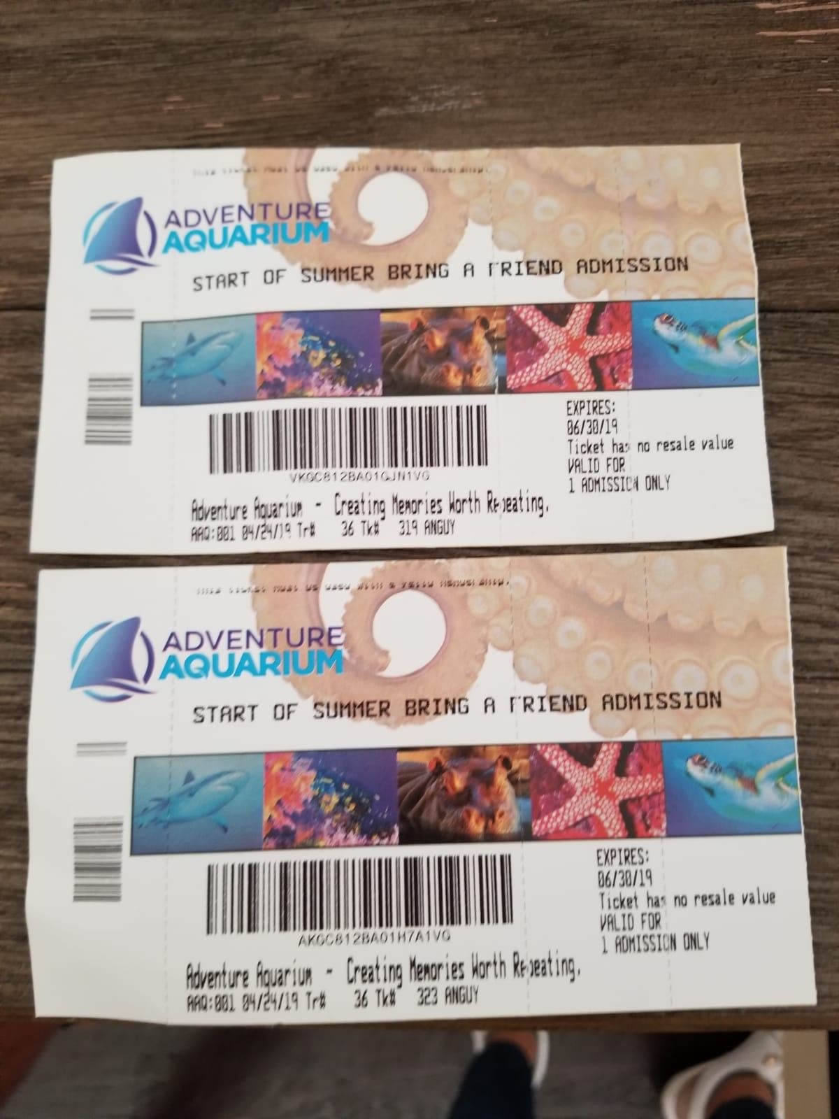 Aquarium tickets👍😱🤖