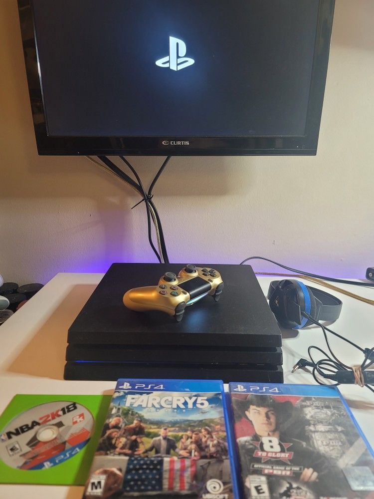 Playstation 4 Pro 1tb Refurbished !!!full System With Games !!